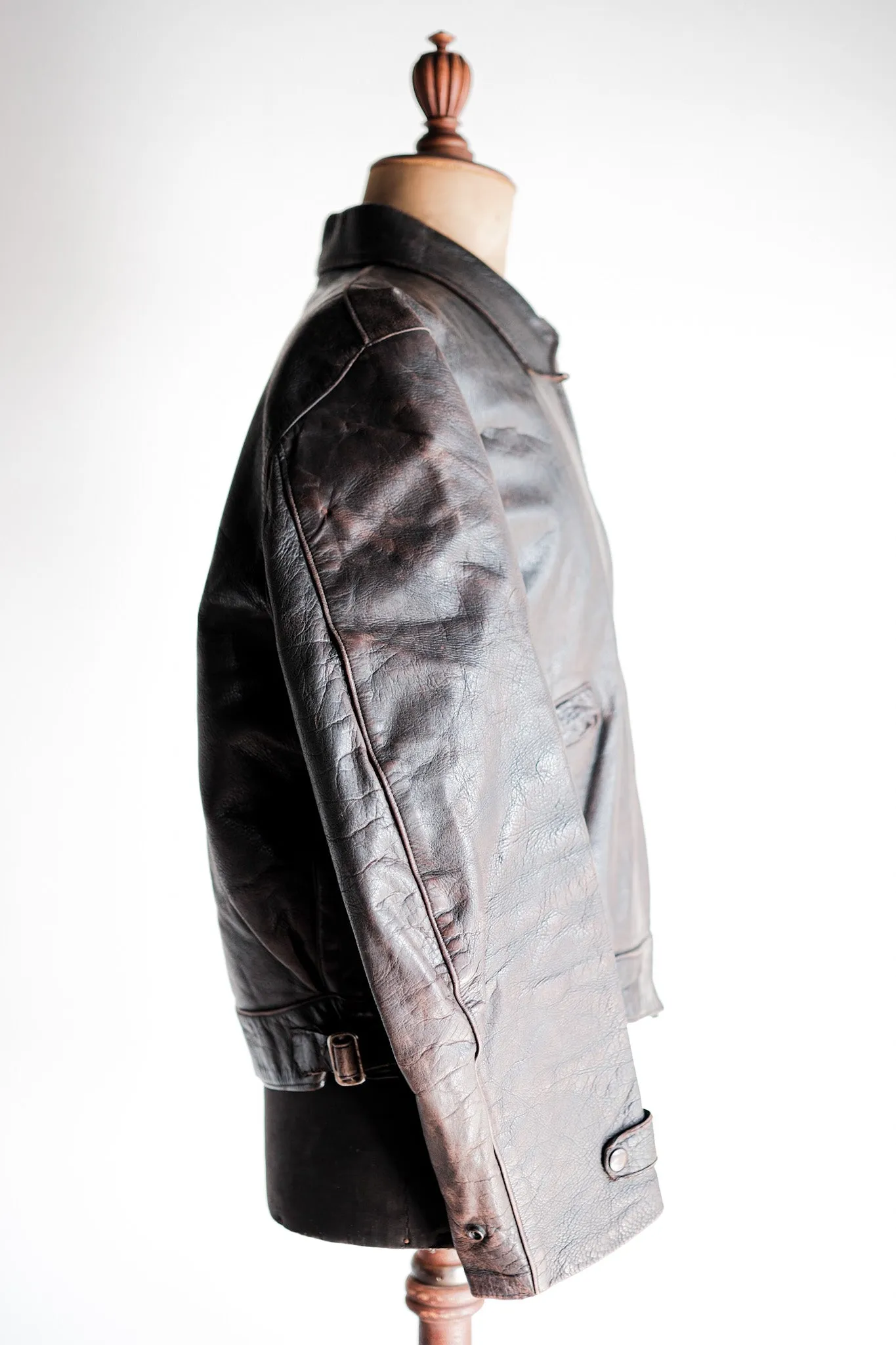 [~ 40's] Australie Vintage Zip Up Leather Jacket