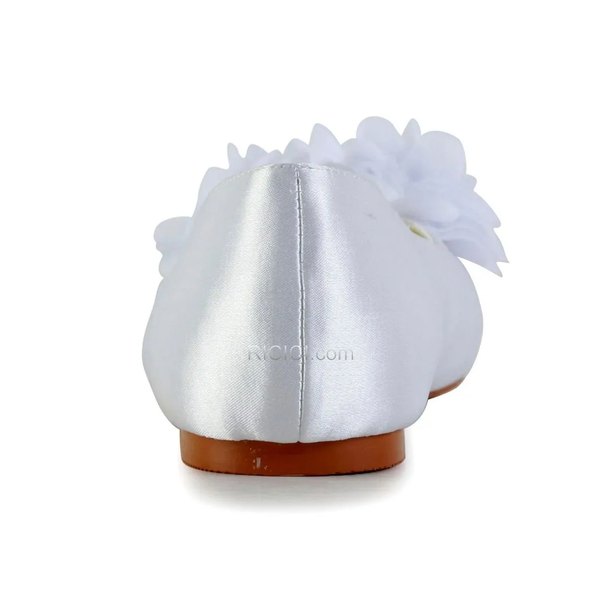 Chaussure Mariée Blanche Satin Escarpins Femmes Belle Plates