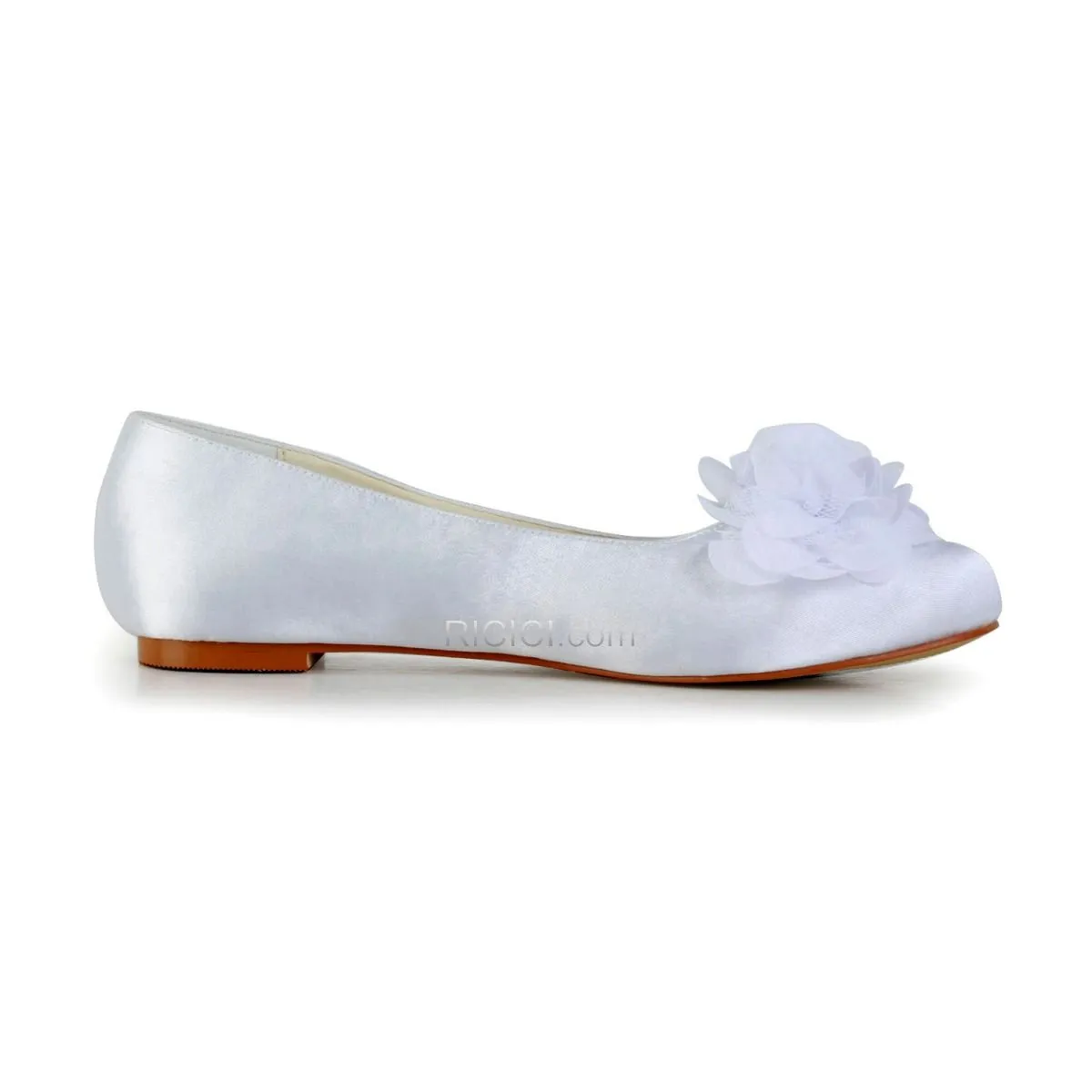 Chaussure Mariée Blanche Satin Escarpins Femmes Belle Plates