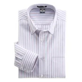 Chemise blanches à rayures bleues et violettes – manches longues