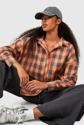 Chemise oversize à carreaux et épaules tombantes