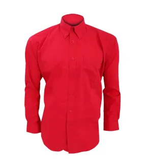 Chemise à manches longues homme rouge Kustom Kit