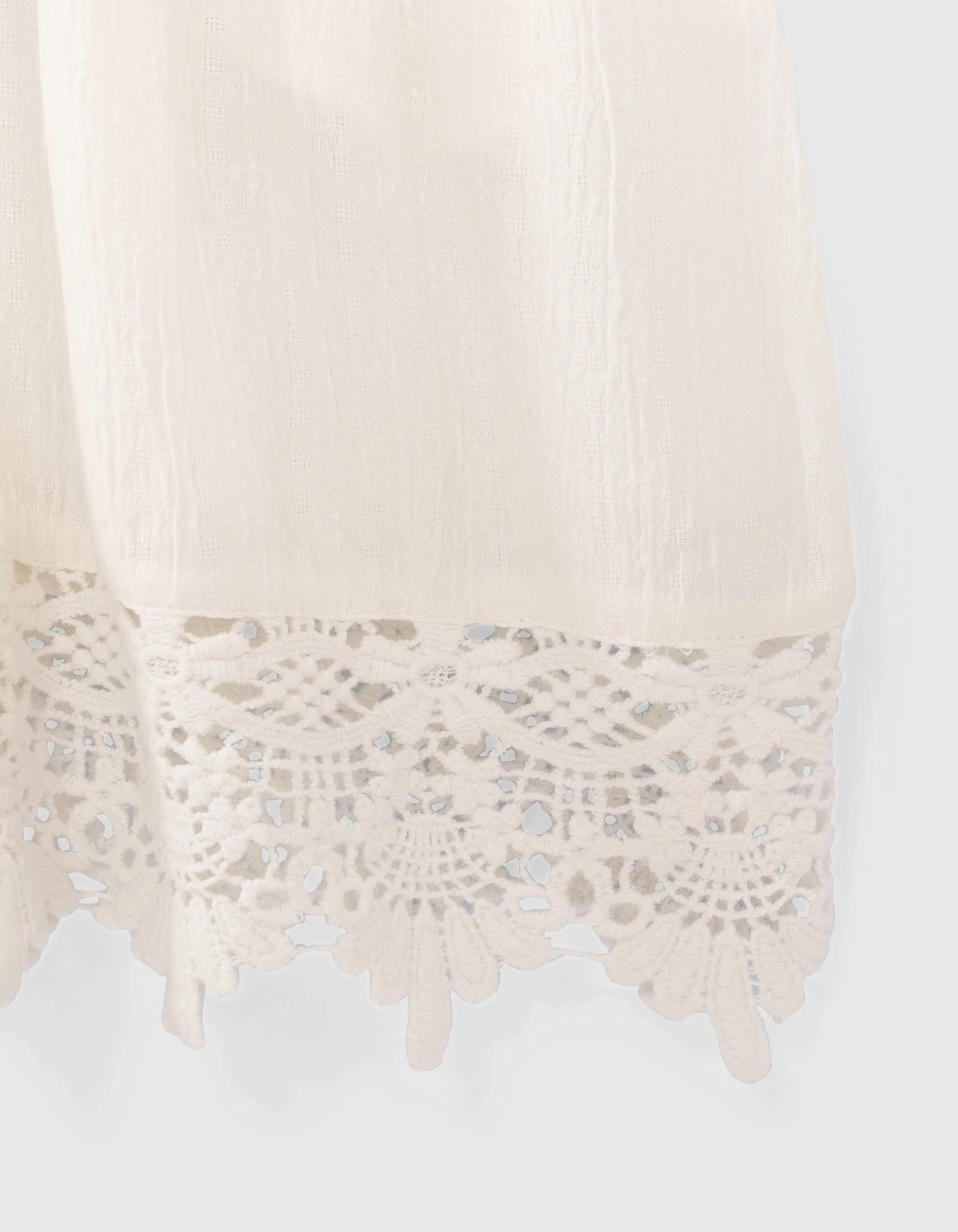 Combi-short écru Ecovero® bordé dentelle fille