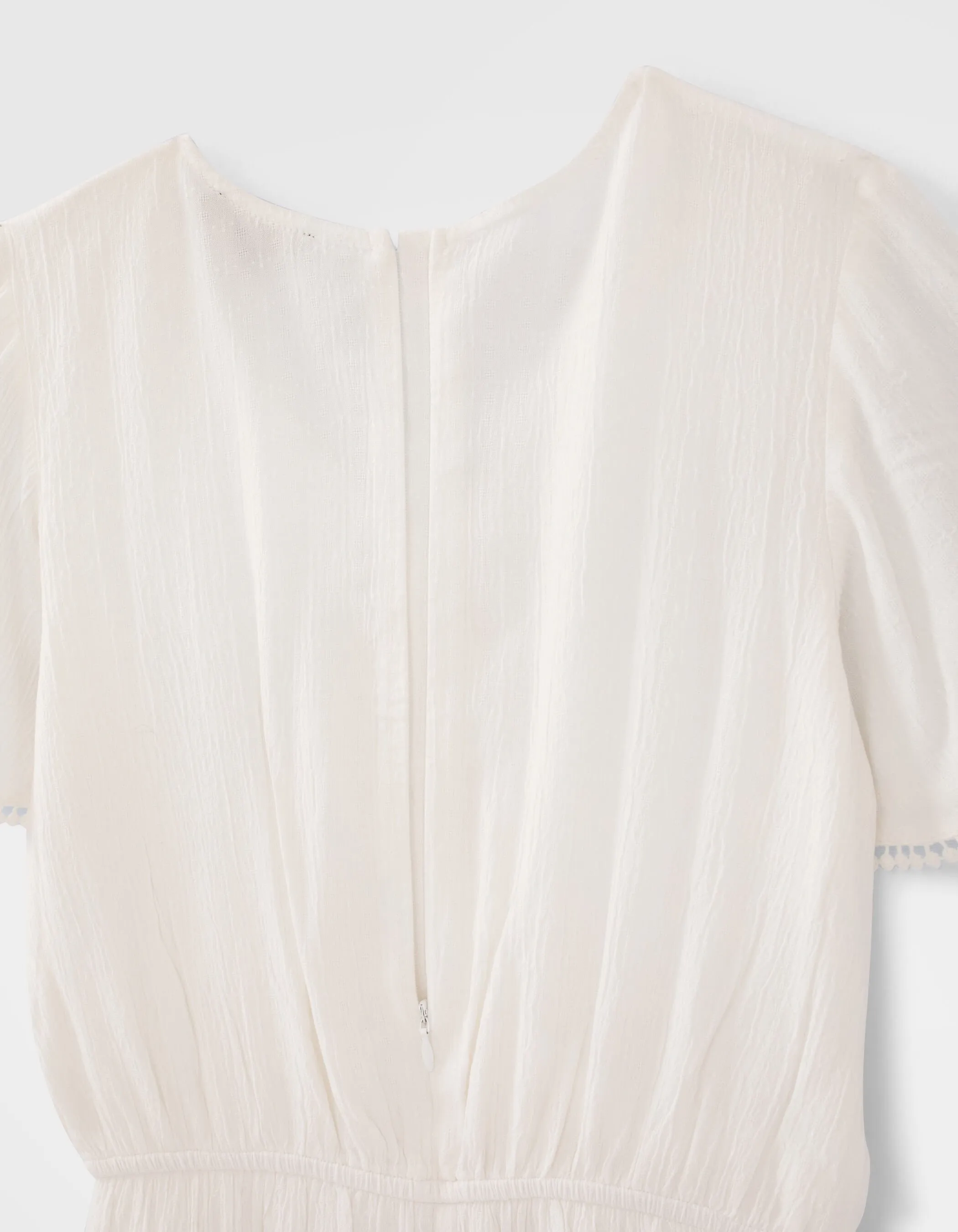 Combi-short écru Ecovero® bordé dentelle fille