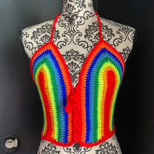 Crop top crochet plus bijou