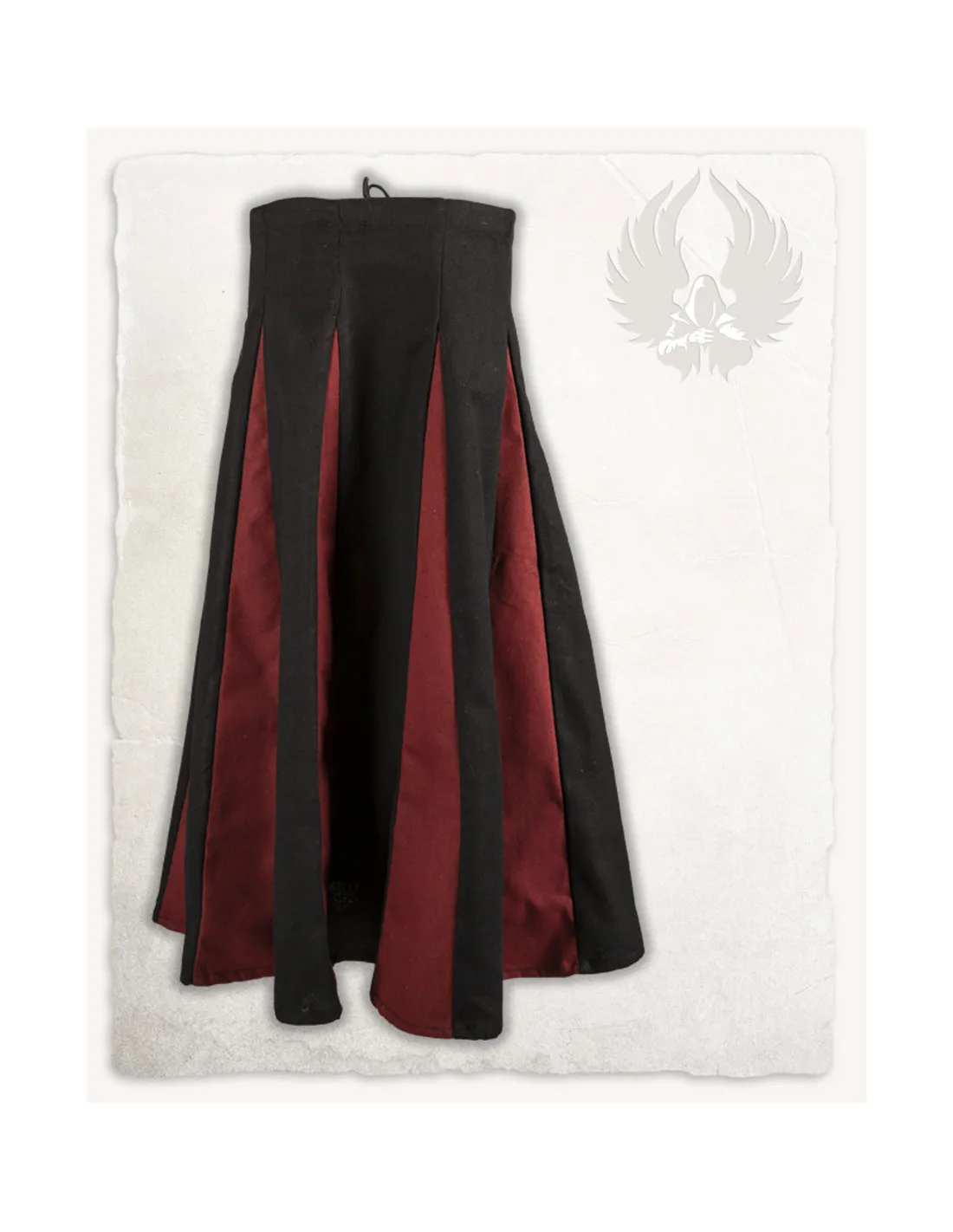 Jupe médiévale bicolore modèle Isabell (noir-bordeaux) ⚔️ Boutique Épées