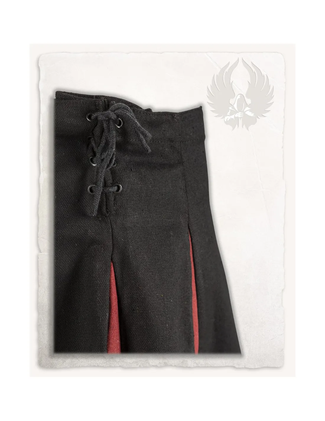 Jupe médiévale bicolore modèle Isabell (noir-bordeaux) ⚔️ Boutique Épées