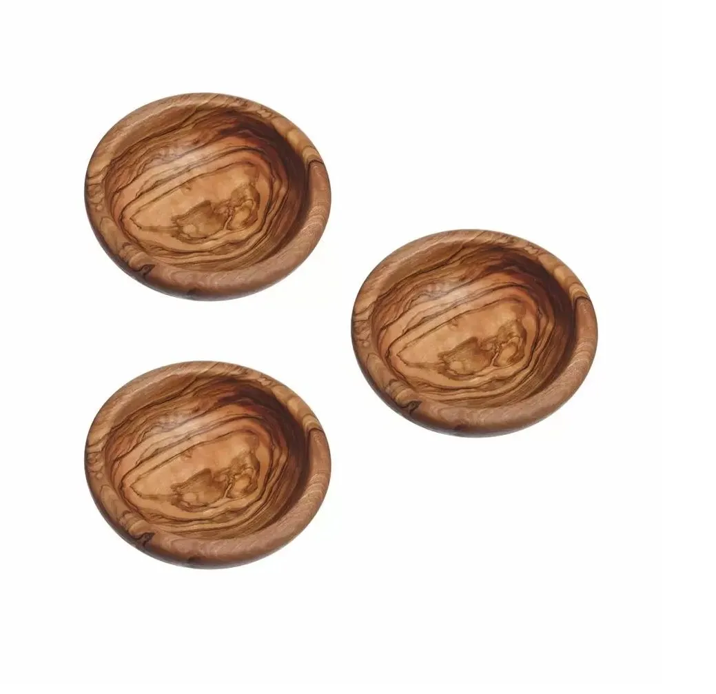 Just Slate Set of 3 Olive Wood Mini Dipping Bowls - Trouva