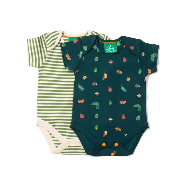 Little Green Radicals Mini Marvels Organic Baby Bodysuit Set - 2 Pack - Trouva