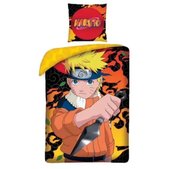 Naruto Shippuden - Parure de Lit Enfant, Housse de couette 140x200 cm, une Taie d’oreiller 63x63 cm