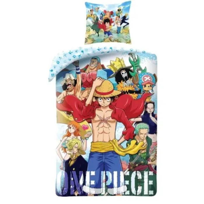 One Piece - Parure de Lit Enfant, Housse de couette 140x200 cm, une Taie d’oreiller 63x63 cm