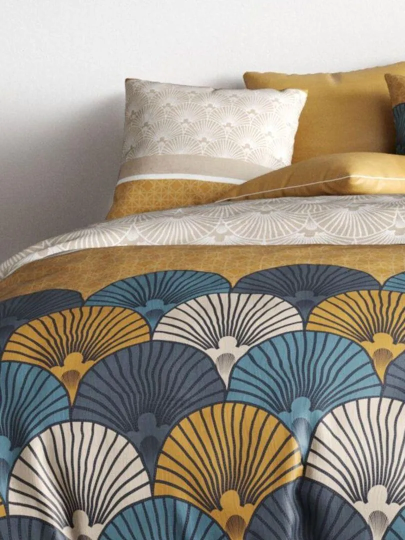 Parure de lit coton 57 fils - 3 pièces Kama - Jaune
