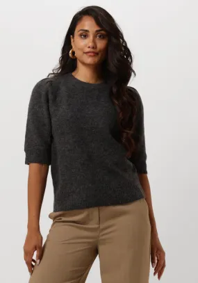 selected femme haut slflulu ss open back knit o-neck en gris