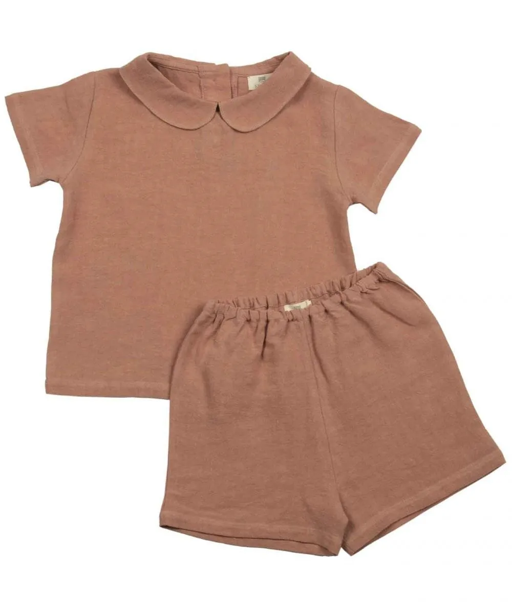 Suuky : Ensemble bébé en lin Polo et short d'été - Sunburn - 100% Ecoresponsable - Mer(e)veilleuse