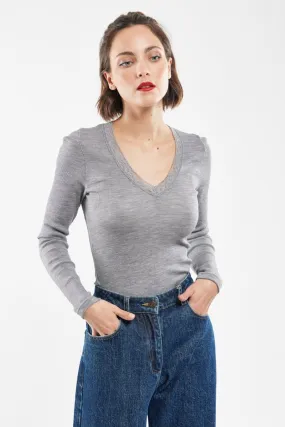 T-shirt manches longues - laine et soie