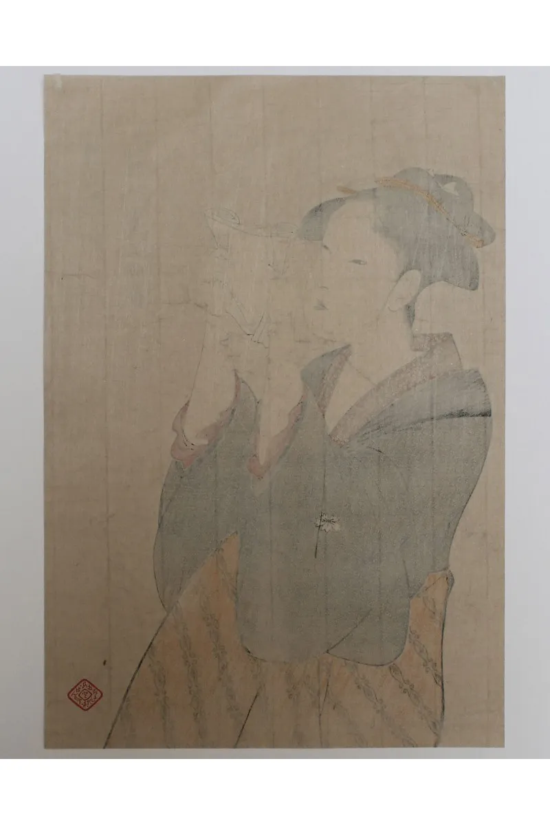 Utamaro - Femme lisant une lettre Taille Homme Unique
