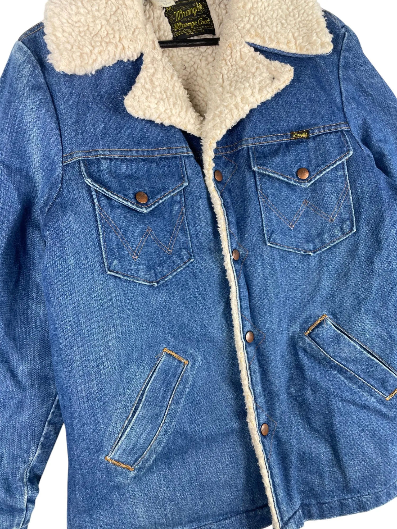 Wrangler Made In USA Sherpa Lined Denim Jacket